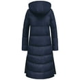 thumbnail image 2 of Chrisuno Coats For Women Puffer Jacket Warm Stylish Winter Puffy Long Coat Women's Thickened Padded Down Hooded Parka Navy M, 2 of 5
