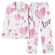 thumbnail image 5 of TaTaai Women's Valentine's Day Printed Lapel Loungewear Set, Long Sleeve Top and Pants Pajama Outfit, Casual Sleepwear Gift, 5 of 5