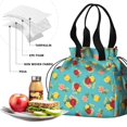 thumbnail image 4 of Pioneer Flower Floral Print Pattern Drawstring Lunch Bag Women - Drawstring Lunch Bag Insulated for Work Office - Stain-Resistant Large Lunchbags for Women with Multi-Pockets, 4 of 6