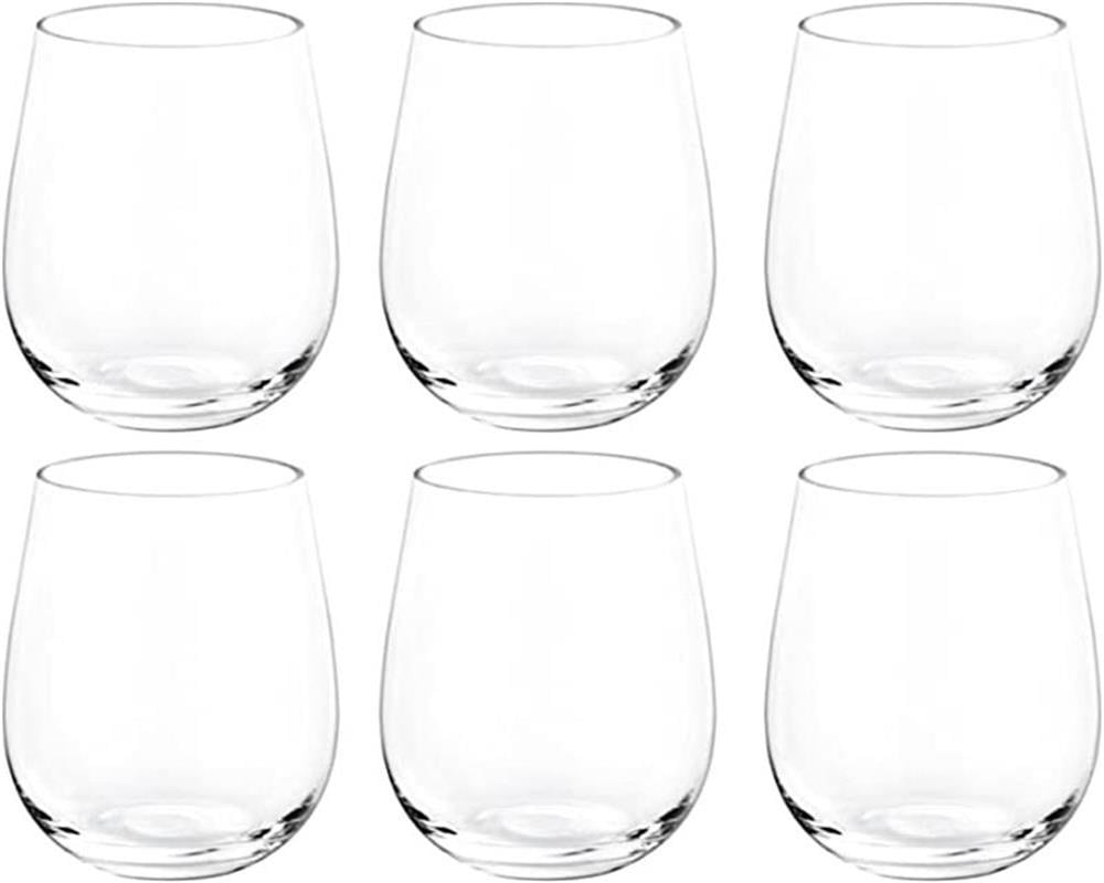 KXWare Classic Unbreakable 18 Ounce Acrylic Stemless Wine Glasses, Set