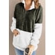 thumbnail image 4 of ABPHQTO Jersey de forro polar extragrande con cremallera y cuello con cremallera para mujer Atrovirens White, 4 of 5