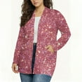thumbnail image 2 of KIHOUT Women's Printed Cardigan Starry Pattern Pocket Design Relaxed Comfortable Fit, 2 of 5