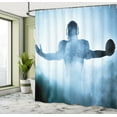 thumbnail image 5 of Ambesonne Blue Shower Curtain, American Football Hero, 69"Wx84"L, Blue, 5 of 5