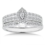 1/4 Carat Diamond 10kt White Gold Bridal Set