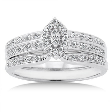 1/4 Carat Diamond 10kt White Gold Bridal Set