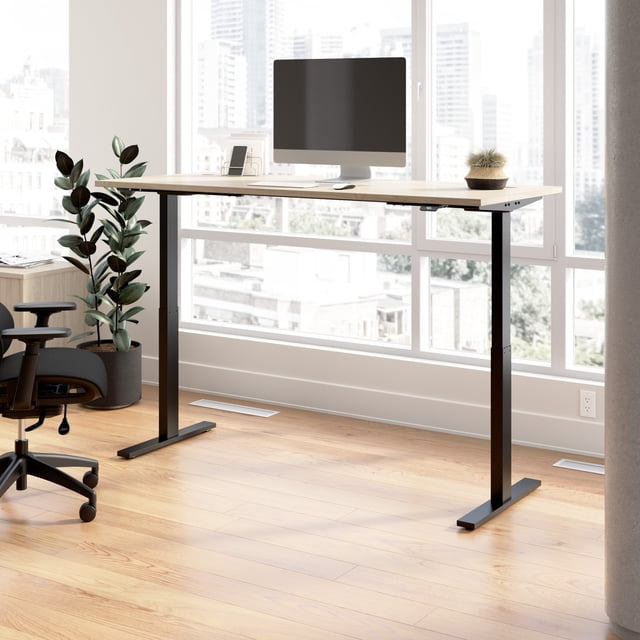 Move 60 Series 72W Adjustable Standing Desk in Natural Elm - Engineered Wood