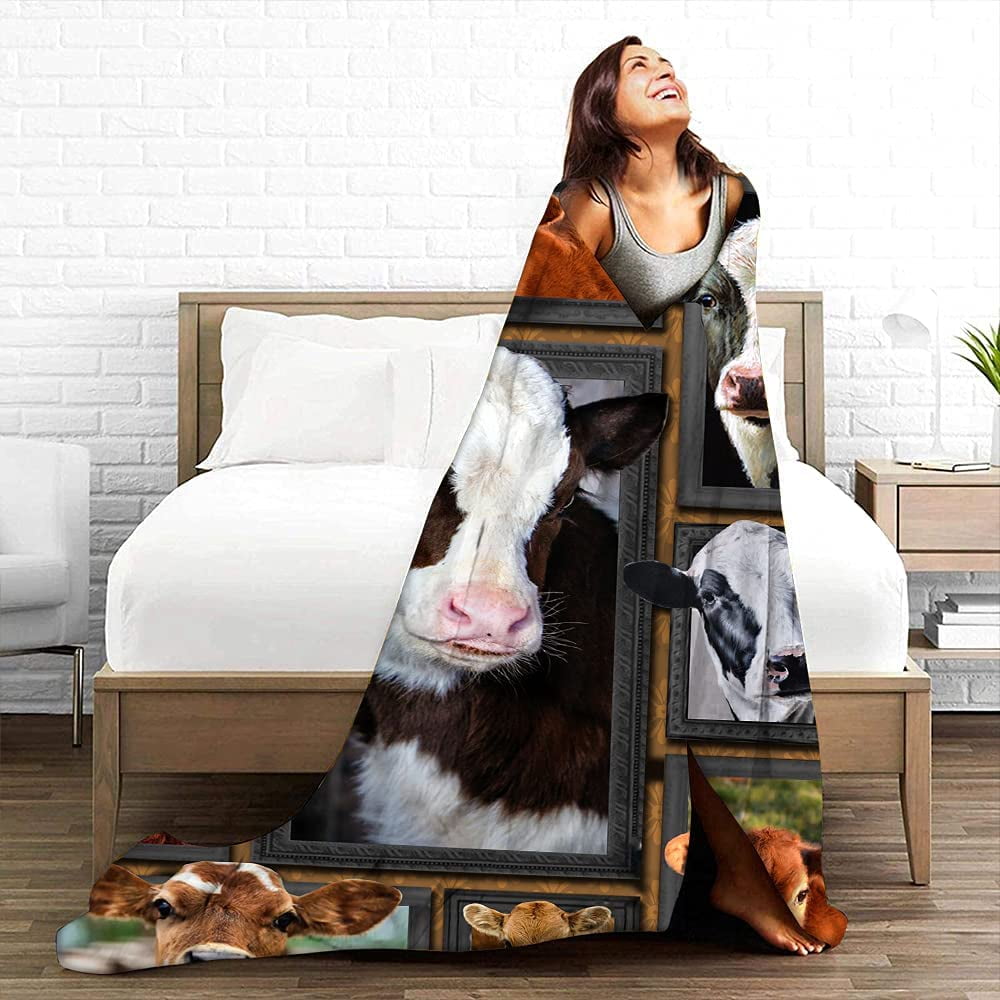 Fluffy cow blanket deals