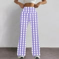 thumbnail image 2 of QATAINLAV Women's Wide Leg Yoga Pants High Waisted Workout Flare Leggings Fashion Plaid Printed Bell Bottom Trousers Casual Fall Outfits Purple XXL, 2 of 8