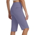 thumbnail image 5 of Women's Capri Yoga Leggings High Waisted Moisture Wicking Cropped Trousers Summer Casual Running Workout Pants with Pockets Gray, 5 of 7
