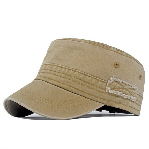 Men Solid Cotton Army Cadet Combat Military Hat Flat Sun Summer Baseball Cap