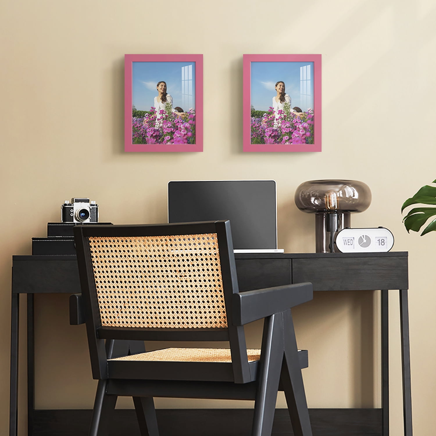 Modern 8 in. x 10 in. Hot Pink Picture Frame (Set of 2)