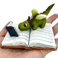 thumbnail image 3 of POINTERTECK Mini Dragon Reading Figurine | Reading A Book Dragon Garden Statue | Resin Dragon Reading Statue  Dragon Reading A Book Figurine  Mini Collectible Fantasy Figurine, 3 of 4