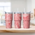thumbnail image 2 of Stainless Steel Insulated Mug 20oz with Lid and Straw - Double Wall Vacuum Travel Tumbler, Leakproof Thermal Coffee Cup, Bohemian Theme, 2 of 5