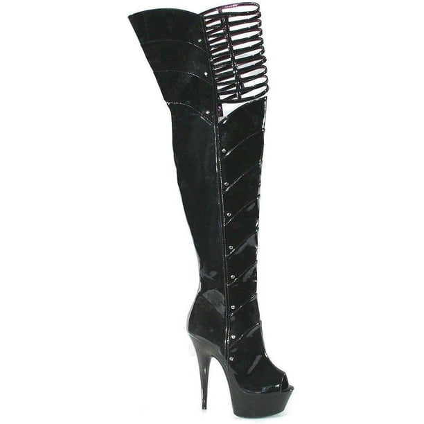 Ellie 609-Somi Black Peep Toe Bootie Sandals with Satin Ruching - Women's 6