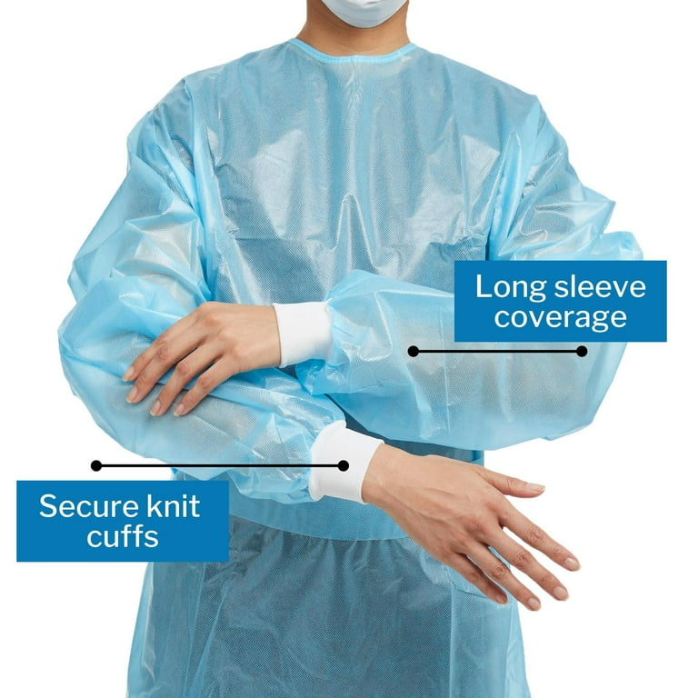 Protective Procedure Gown McKesson Adult One Size Fits Most Blue NonSterile; Full back; Case/50 Protective Procedure Gown McKesson Adult One Size Fits Most Blue NonSterile; Full back; Case/50