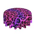 thumbnail image 2 of ZICANCN Round Table Cloths 60 Inch, Purple Leopard Print Table Cover Waterproof Washable Outdoor Picnic Tablecloth, 2 of 8
