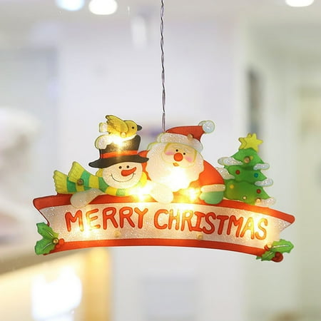 

TANGNADE Christmas Lighting Wall Hanging Christmas Snowman LED Lights Lighting Pendant Window Home Atmosphere Decoration