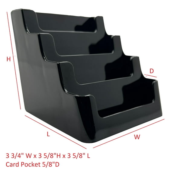 T'z Tagz New Black 4 Pocket Business Card Holder Tabletop Display Stand 2 Pack