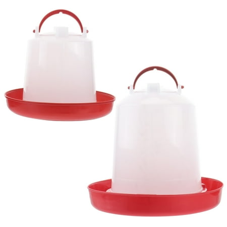 

2Pcs Plastic Poultry Chicken Duck Goose Water Feeder Bottle Container Jar
