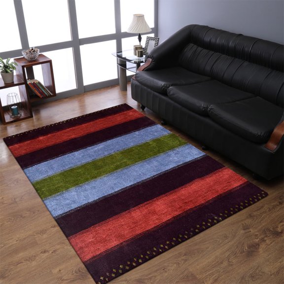 Rugsotic Carpets Handmade Rugs Hand Knotted Loom Rectangle 6'x9' Brown Silver Silk for Indoor Use