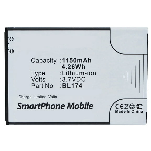 Batteries N Accessories BNA-WB-L3403 Cell Phone Battery - Li-Ion, 3.7V, 1150 mAh, Ultra High Capacity Battery - Replacement for Lenovo BL174 Battery