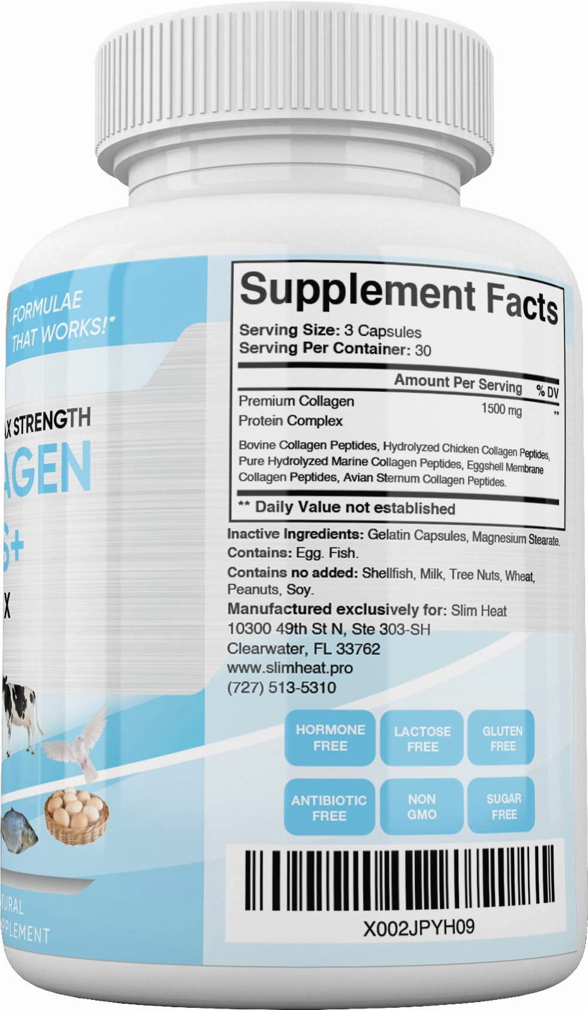 Multi Collagen Complex - Types I, II, III, V, X - Hydrolyzed Collagen Supplement for Hair, Nails & Joint Health - All Natural, Supports Skin & Bone Wellness