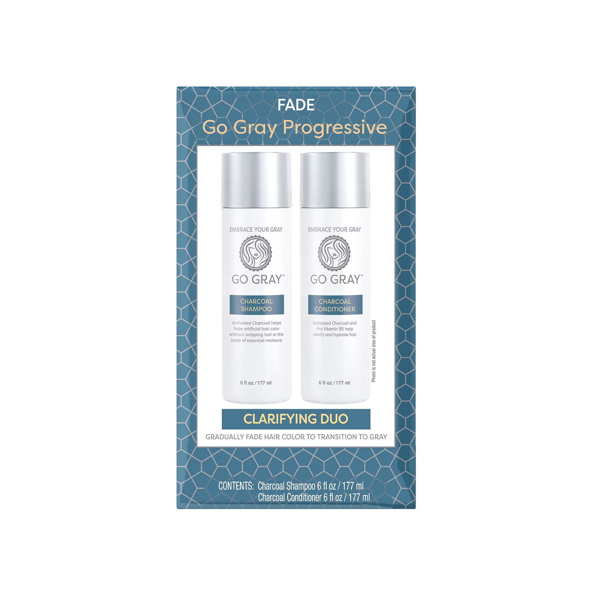 Go Gray Clarifying Charcoal Daily Shampoo & Conditioner, Full Size Set, 2 Piece
