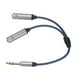 thumbnail image 1 of Cable adaptador macho de 6,35 mm a 2 hembra de 6,35 mm Conector de 6,35 mm a conector dual de 6,35 mm y cable de audio estéreo divisor, 1 of 8
