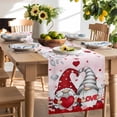 thumbnail image 2 of Table Runner 60 Inches Long for Kitchen Dining, Valentine Gnomes, Dresser Scarf Farmhouse, Dining Table Decorations for Wedding/Parties, Spring Silver Leaves Red Rose 13 x 60 In, 2 of 9