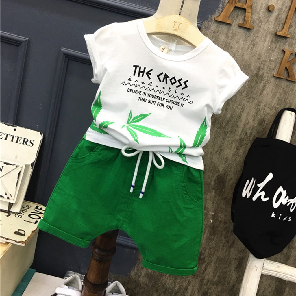 Daqian Toddler Boys Clothes Clearance Toddler Baby Boys Leaf Letter