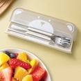 thumbnail image 1 of Linnome Stainless Steel Tableware Box Set Food Grade Knife Fork Chopsticks Travel Portable Tableware with Case White, 1 of 6