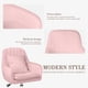 thumbnail image 5 of Silla de oficina HDHNBA de terciopelo, giratoria y con ruedas, rosa, 5 of 7