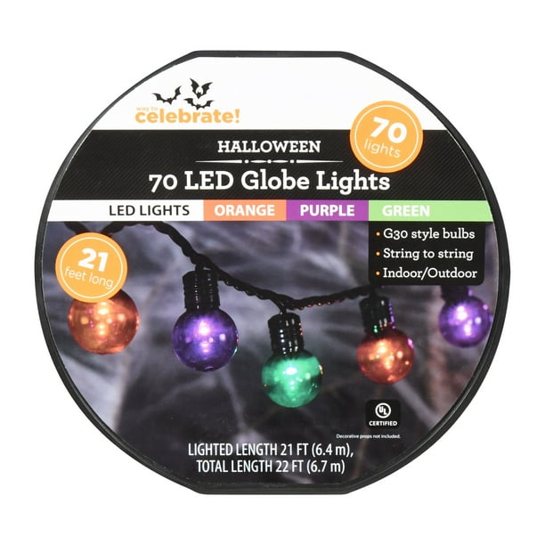 Way to Celebrate Halloween 70Count Indoor Outdoor MultiColor LED G30