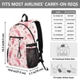 thumbnail image 3 of JIALIOU 14" Laptop Backpack Waterproof Airline Approved Stylish Casual Daypack for Travel Business College Work, Pink Bird and Heart, 3 of 8