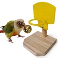 thumbnail image 3 of Flmtop Pet Bird Parrot Funny Basketball Shoot Hoop Balls Puzzle Game Chew Play Toy Random Color, 3 of 8