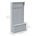 thumbnail image 3 of HOMCOM 3-In-1 Hall Tree Storage Bench and Coat Rack with 5 Double Hooks, 3 of 10