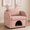 Pink, variant on Jopath Bunny-Ear Pet-Friendly Armchair Dual-Use Bunny-Ear Armchair And Pet Hideaway With Scratch-Resistant Fabric, Built-In Cat & Dog Hideaway, Dual-Use Sofa Chair With Side Pocket