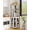 grey, variant on 72" Corner Wine Cabinet, Industrial Liquor Bar with Power Outlet, 12 Colors LED Strip, 5-Tier Mesh Door Display Cabinet, Black