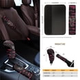 thumbnail image 4 of Jeiento Deer Car Seat Cover Full Set with Steering Wheel Cover Seat Belt Cover Trash Can Rear View Mirror Cover Coaster Center Console Cover Pink Camo Hunting Gear Shift Knob Cover Set 14 Pieces, 4 of 7