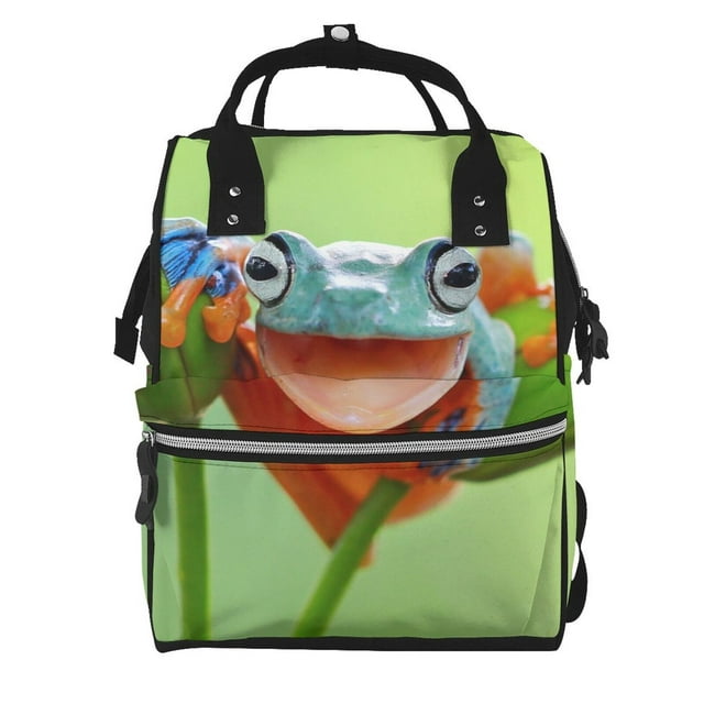 Disketp Flying Frog On Branch for Large Capacity Multi-pocket Baby Bag, Multifunctional Travel Backpack Diaper Bag, Care Bag, Unisex, Fashionable and Durable