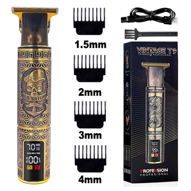 Cortadora de pelo eléctrica T9 para hombres, con pantalla LCD maquinilla de afeitar, afeitadora para Barba, regalo, carga USB qym unisex
