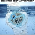 thumbnail image 4 of Digital Watch Womens Sport Waterproof White Wrist Watches for Women with Alarm Stopwatch Hourly Chime LED Display 12H/24H Calendar, 4 of 8
