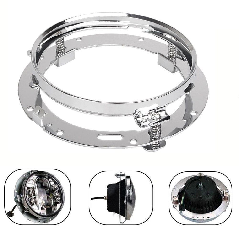 7" Chrome Daymaker HID LED Headlight Mounting Ring Bracket For Touring 1994-2013