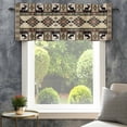 thumbnail image 4 of Southwest Aztec Farmhouse Short Window Curtain Valances, Brown Forest Tree Elk Geometric Green Rod Pocket Kitchen Valances for Living Room Bedroom Bathroom Cafe 42" x 12", 4 of 8