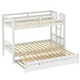 thumbnail image 5 of Triple Tree Kids Modern Wood Twin Over King Bunk Bed with Trundle, White, 5 of 6