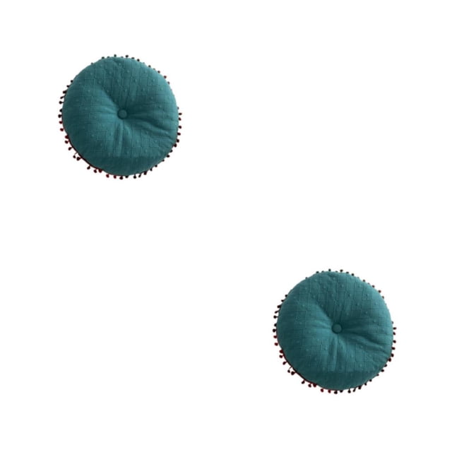 Injueey Sofá Silla Cojín Cama Tatami Ventana Borla Almohada Cojines de estilo nórdico Sala de estar Cojín de color sólido Azul Azul 2Conjunto