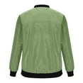 thumbnail image 4 of Aueoeo Men's Bomber Jackets Full Zip Embroidered Jacket Winderpoof Lightweight Stand Up Collar Sport Coat With Pockets Green XX-Large, 4 of 6