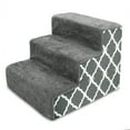 thumbnail image 1 of Best Pet Supplies Foam Pet Steps for Small Dogs and Cats, Portable Ramp Stairs for Couch, Sofa, and High Bed Climbing, Non-Slip Balanced Indoor Step Support, Paw Safe - Gray Lattice P, 1 of 5