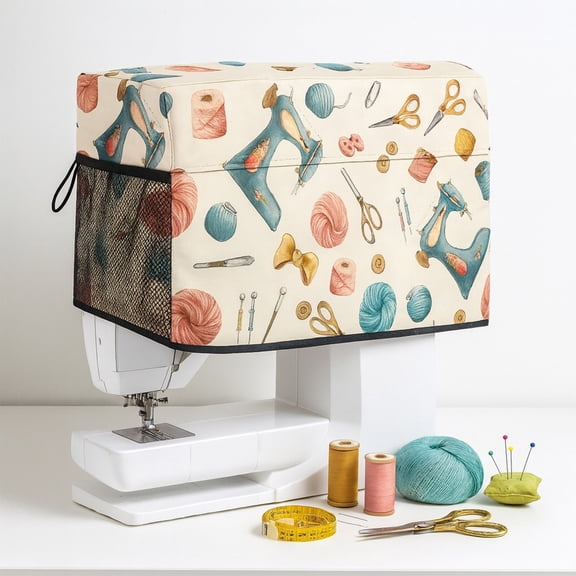 Sewing Machine Dust Cover,Brother Sewing Machine,Floral Sewing Machine Cover, Multifunctional Storage Bag, Dust Protective Cover, Sewing Accessories Organizer,Sewing Supply Storage(MulticolorD)