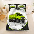 thumbnail image 5 of Manfei Cartoon Garbage Truck Bed Sheets,Green Theme Full Size Sheets,4 Pieces,1 Flat Sheet, 1 Fitted Sheet and 2 Pillowcases, 5 of 6